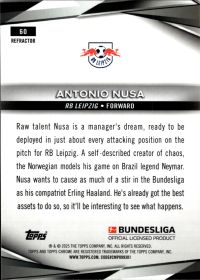 Antonio Nusa - Topps Chrome Bundesliga Base Set 2024-25, Nr. 60 – Refractor