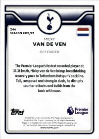 Micky van de Ven - Topps Flagship Premier League Base Set 2026-27, Nr. 246