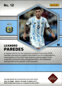 Leandro Paredes - Panini Mosaic FIFA Road to World Cup Base Set 2021-22, Nr. 12