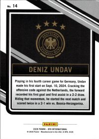 Deniz Undav - Panini DFB International Base Set 2026, Nr. 14