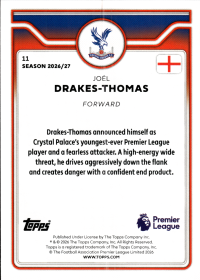Joél Drakes-Thomas - Topps Flagship Premier League Future Stars 2026-27, Nr. 11