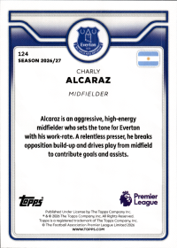 Charly Alcaraz - Topps Flagship Premier League Base Set 2026-27, Nr. 124
