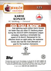 Karim Konate - Topps Merlin Chrome UEFA Club Competitions Base Set 2024-25, Nr. 123