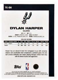 Dylan Harper - Topps 1980-81 Topps Chrome 2025-26, Nr. TC-DH – Rookie Card, Insert