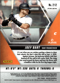 Joey Bart - Panini Mosaic Base Set 2021, Nr. 212 – Rookie Card, Reactive Red