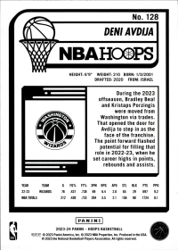 Deni Avdija - Panini Hoops Base Set 2023-24, Nr. 128