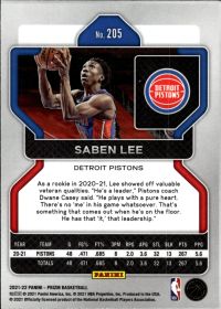 Saben Lee - Panini Prizm Base Set 2021-22, Nr. 205