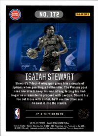 Isaiah Stewart - Panini Illusions Base Set 2020-21, Nr. 172 – Rookie Card, Trophy Collection Starlight