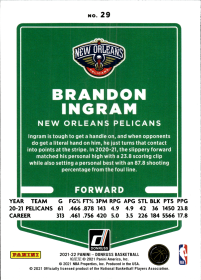 Brandon Ingram - Panini Donruss Base Set 2021-22, Nr. 29