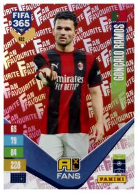 Gonçalo Ramos - Panini Adrenalyn XL FIFA 365 Fan Favourites 2026-27, Nr. 422 – Red, Insert
