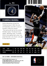 D'Angelo Russell - Panini Contenders Season Ticket 2021-22, Nr. 93