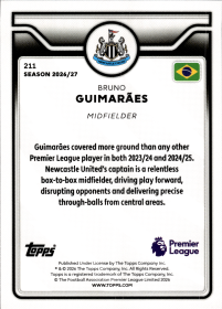 Bruno Guimarães - Topps Flagship Premier League Base Set 2026-27, Nr. 211