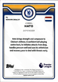 Jorrel Hato - Topps Flagship Premier League Base Set 2026-27, Nr. 91