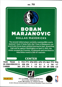 Boban Marjanovic - Panini Donruss Base Set 2021-22, Nr. 70