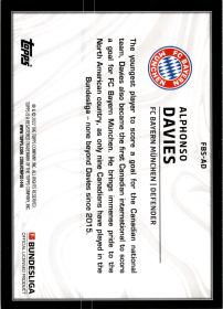 Alphonso Davies - Topps Bundesliga Foreign Sensations 2021-22, Nr. FBS-AD – Insert