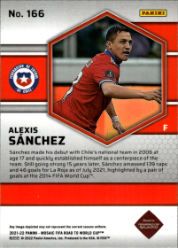 Alexis Sánchez - Panini Mosaic FIFA Road to World Cup Base Set 2021-22, Nr. 166