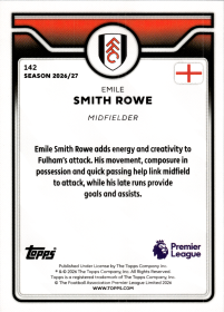 Emile Smith Rowe - Topps Flagship Premier League Base Set 2026-27, Nr. 142