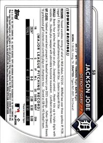 Jackson Jobe - Topps Bowman Base Set 2025, Nr. 50 – Rookie Card