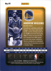 Andrew Wiggins - Panini Donruss Elite Base Set 2021-22, Nr. 91