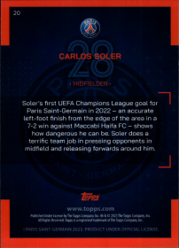 Carlos Soler - Topps Paris Saint-Germain Official Team Set 2023-24, Nr. 20
