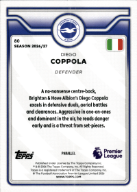 Diego Coppola - Topps Flagship Premier League Base Set 2026-27, Nr. 80 – Premier League Parallel