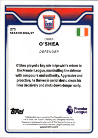 Dara O'Shea - Topps Flagship Premier League Base Set 2026-27, Nr. 273