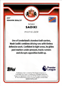 Noah Sadiki - Topps Flagship Premier League Base Set 2026-27, Nr. 237