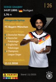 Serge Gnabry - Panini FIFA World Cup DFB-Sammelkarten 2026, Nr. 26