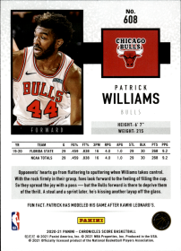 Patrick Williams - Panini Chronicles Base Set 2020-21, Nr. 608