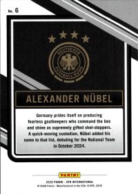 Alexander Nübel - Panini DFB International Base Set 2026, Nr. 6