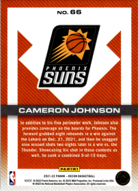 Cameron Johnson - Panini Recon Base Set 2021-22, Nr. 66