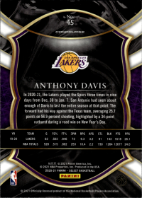 Anthony Davis - Panini Select Concourse 2020-21, Nr. 45