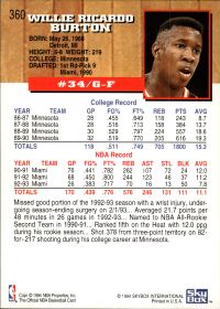 Willie Burton - NBA Hoops Base Set 1993-94, Nr. 360