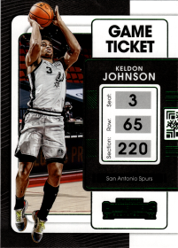 Keldon Johnson - Panini Contenders Game Ticket 2021-22, Nr. 1