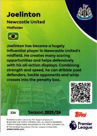 Joelinton - Topps Match Attax Premier League Base Set 2025-26, Nr. 226