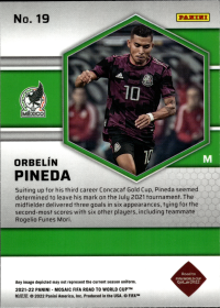 Orbelín Pineda - Panini Mosaic FIFA Road to World Cup Base Set 2021-22, Nr. 19 – Rookie Card