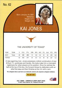 Kai Jones - Panini Chronicles Draft Picks Hoops Tribute 2021, Nr. 62