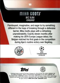 Mika Godts - Topps UEFA Club Competitions Base Set 2025-26, Nr. 161 – Diamante