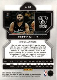 Patty Mills - Panini Prizm Base Set 2021-22, Nr. 151