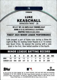 Luke Keaschall - Topps Finest Base Set 2025, Nr. 79 – Rookie Card