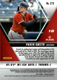 Pavin Smith - Panini Mosaic Base Set 2021, Nr. 273 – Rookie Card