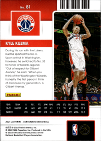 Kyle Kuzma - Panini Contenders Season Ticket 2021-22, Nr. 81