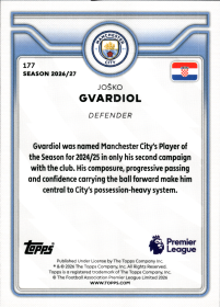 Joško Gvardiol - Topps Flagship Premier League Base Set 2026-27, Nr. 177