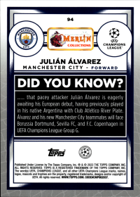 Julián Álvarez - Topps Merlin Chrome UEFA Club Competitions Base Set 2022-23, Nr. 94 – Rookie Card