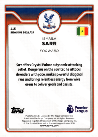 Ismaïla Sarr - Topps Flagship Premier League Base Set 2026-27, Nr. 115