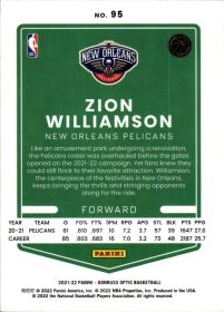 Zion Williamson - Panini Donruss Optic Base Set 2021-22, Nr. 95