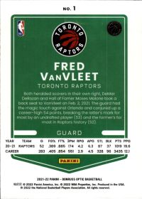 Fred VanVleet - Panini Donruss Optic Base Set 2021-22, Nr. 1