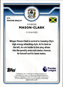 Ephron Mason-Clark - Topps Flagship Premier League Base Set 2026-27, Nr. 271 – Rookie Card