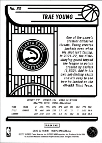 Trae Young - Panini Hoops Base Set 2022-23, Nr. 80