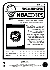 Mouhamed Gueye - Panini Hoops Base Set 2023-24, Nr. 233